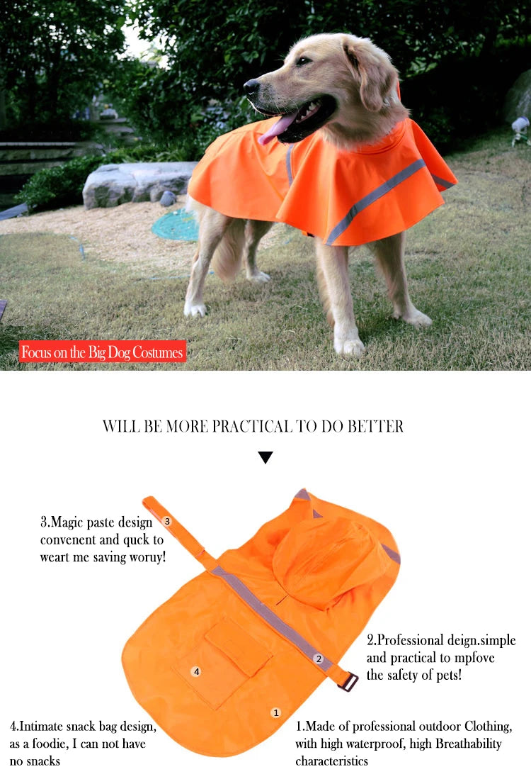 Reflective Waterproof Rain Coat with Zipper