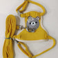 Small Cat Dog Harness Leash Set Breathable Vest Escape Proof Chest Strap Kitten Puppy Cartoon Bear Walking Pet Traction Lead