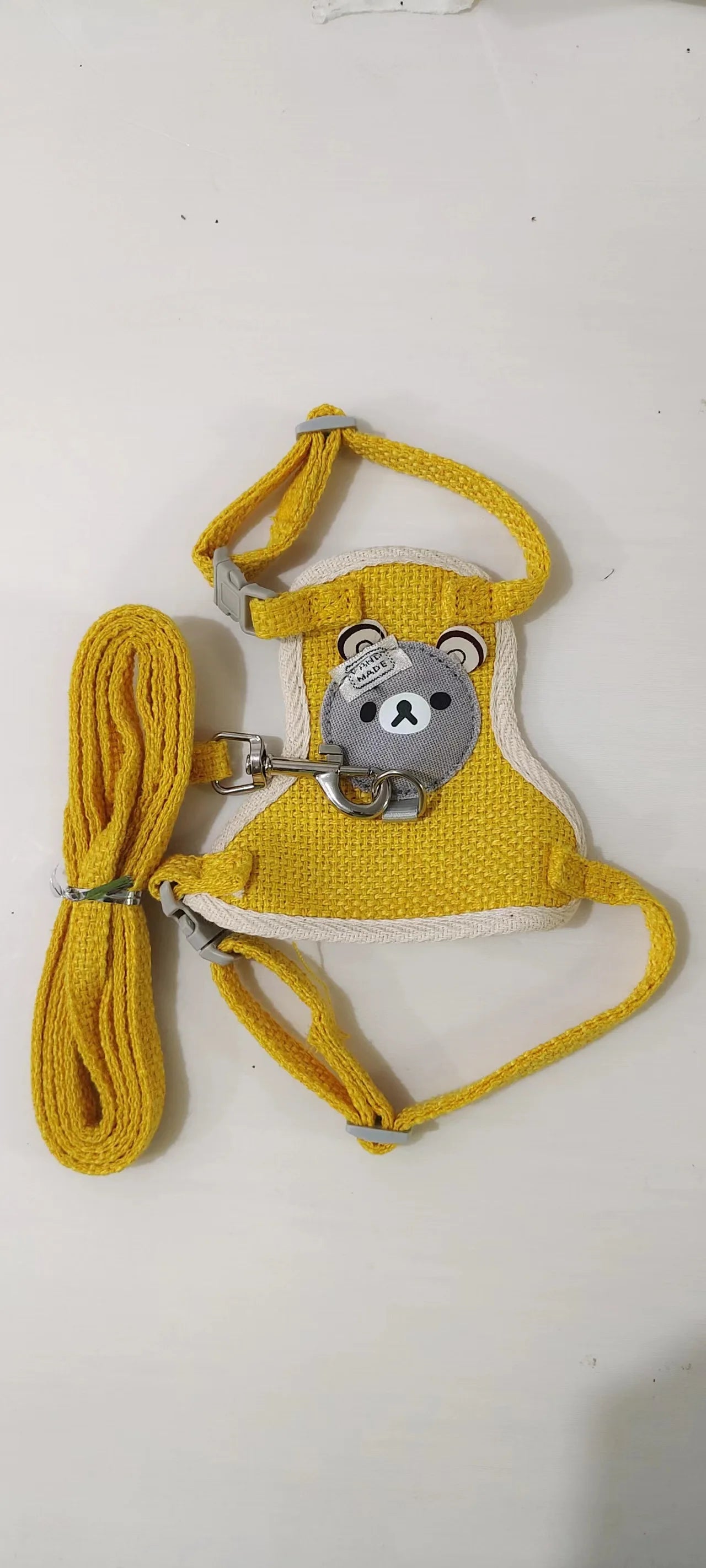 Small Cat Dog Harness Leash Set Breathable Vest Escape Proof Chest Strap Kitten Puppy Cartoon Bear Walking Pet Traction Lead