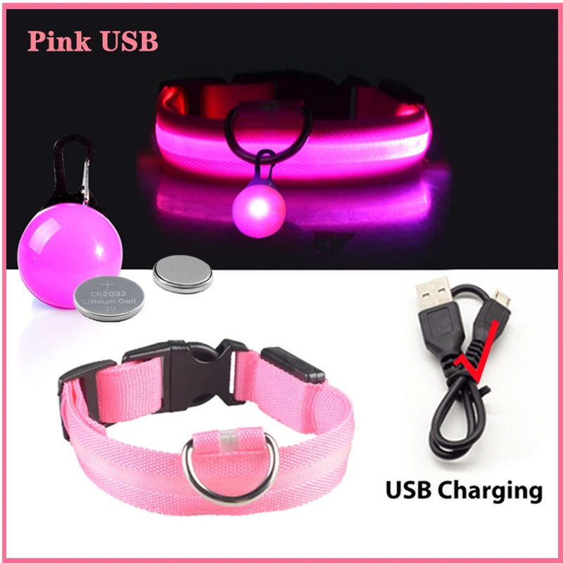 USB Charging Glowing Collar With Pendant